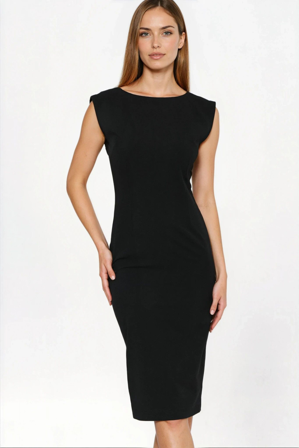 Sukienka Czarna sukienka o ołówkowym fasonie S279 Black - Nife221219 - Czarny