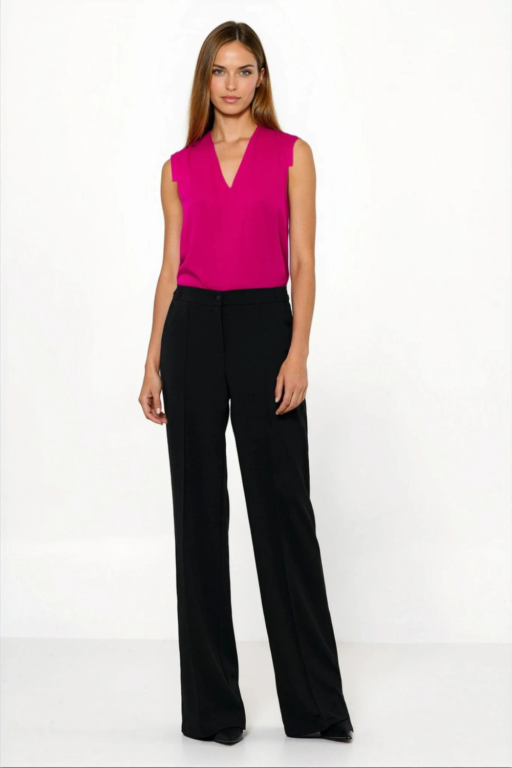 Spodnie Czarne spodnie loose cut SD131 Black - Nife221223 - Czarny