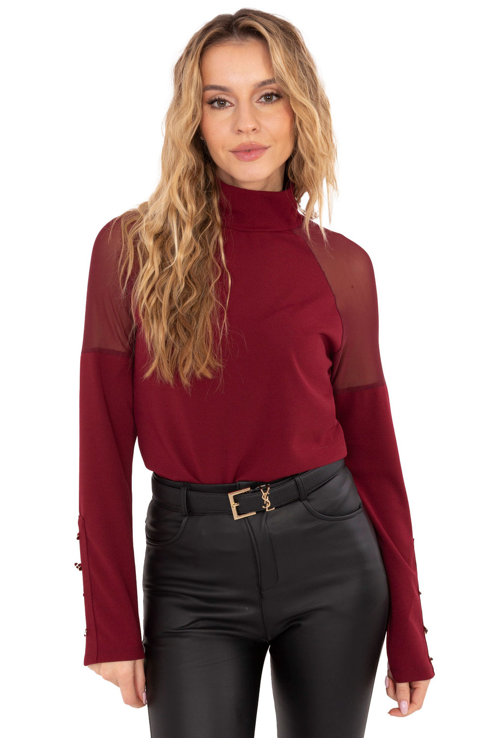 Bluzka Model MI-BZ-M776.13 Bordo - Rue Paris221273 - Czerwony