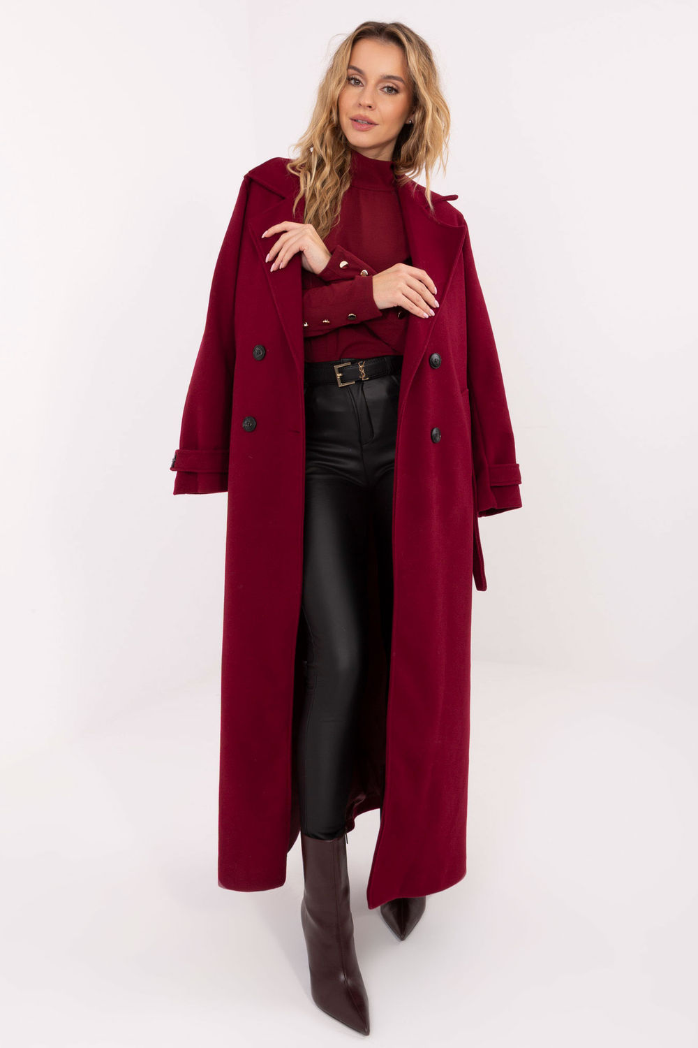 Bluzka Model MI-BZ-M776.13 Bordo - Rue Paris221273 - Czerwony - obrazek 2