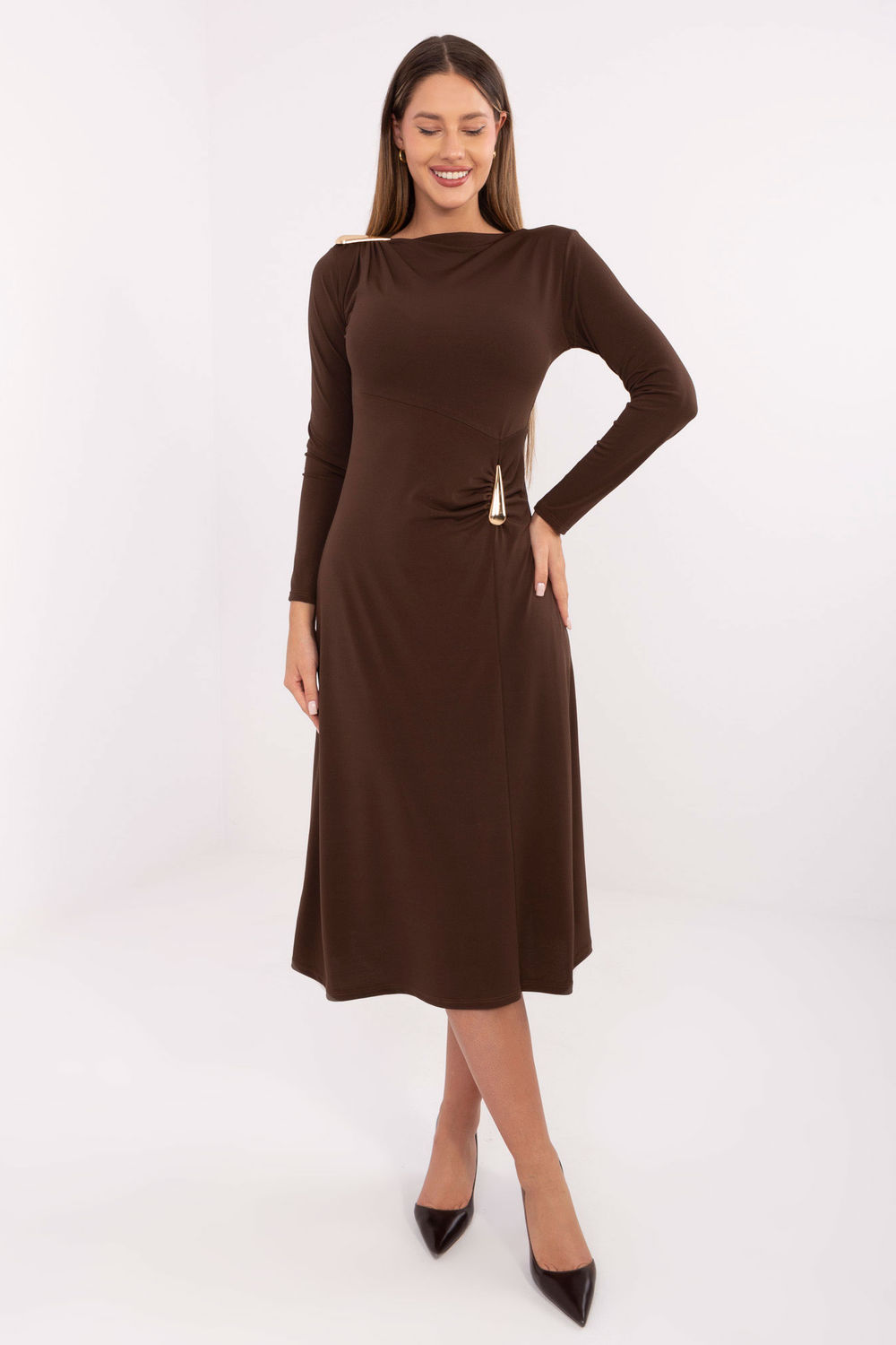 Sukienka Model IT-SK-21900.00 Brown - Italy Moda221310 - Brązowy