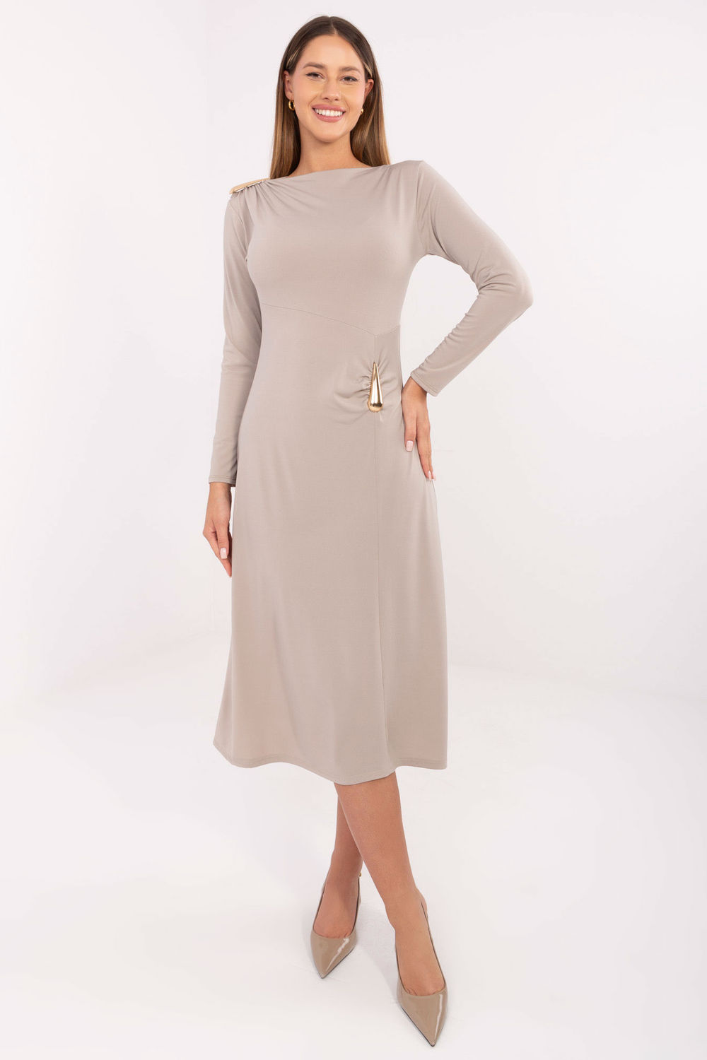 Sukienka Model IT-SK-21900.00 Beige - Italy Moda221312 - Beżowy