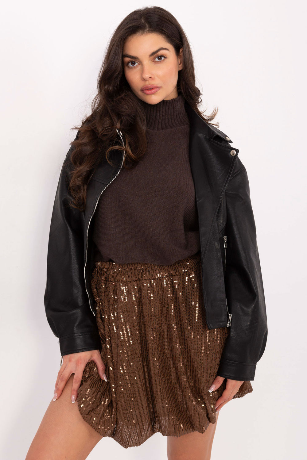 Spódnica Model MI-SD-271360.74 Brown - Italy Moda221349 - Brązowy