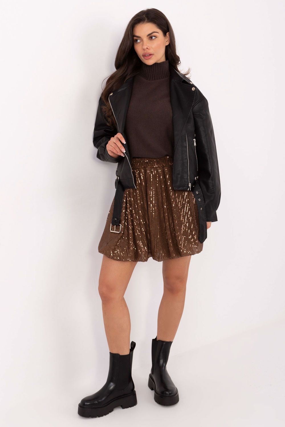 Spódnica Model MI-SD-271360.74 Brown - Italy Moda221349 - Brązowy - obrazek 2