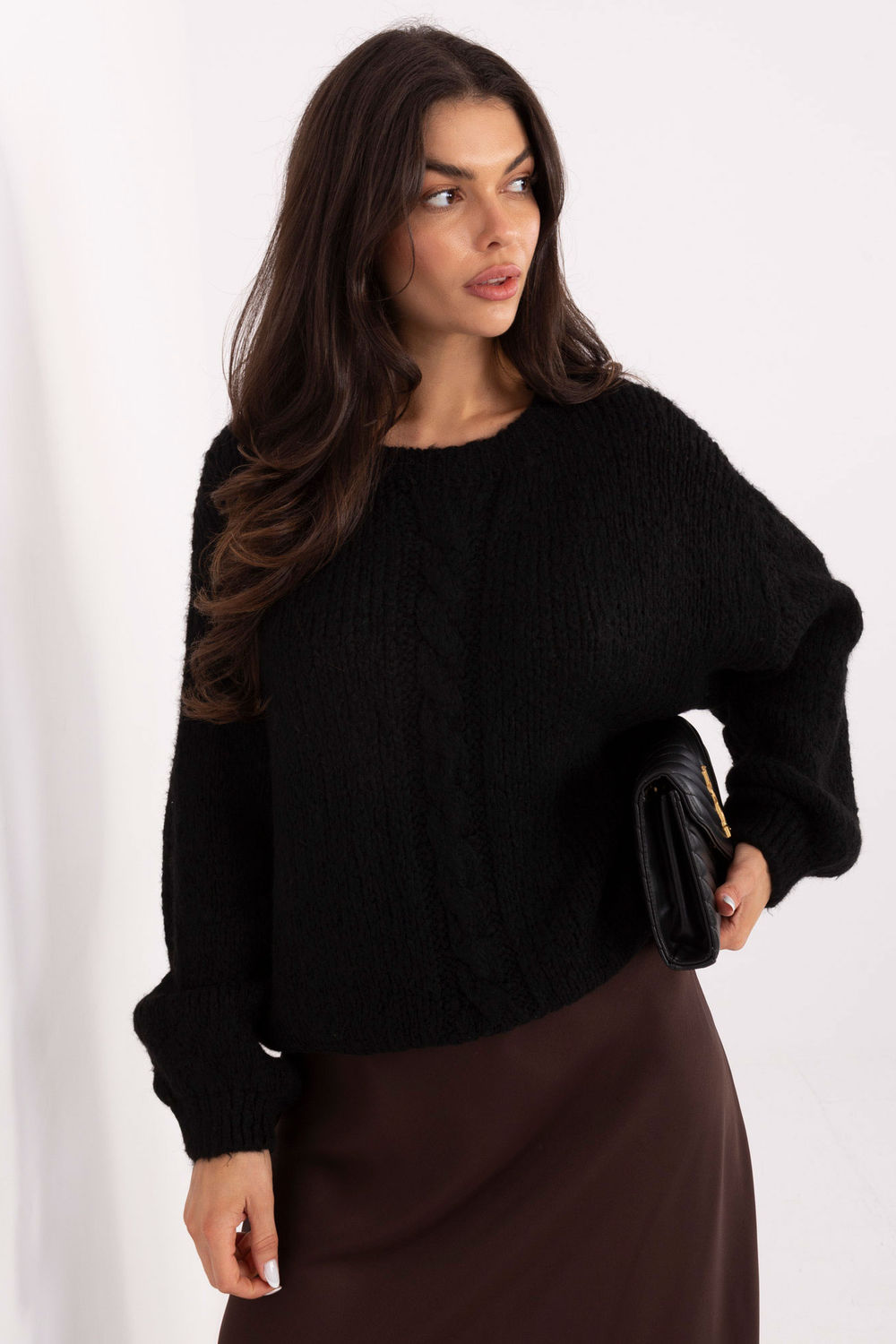 Sweter Damski Model MI-SW-1610.18 Black - Italy Moda221581 - Czarny