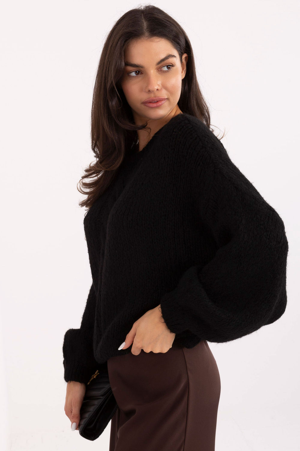 Sweter Damski Model MI-SW-1610.18 Black - Italy Moda221581 - Czarny - obrazek 2