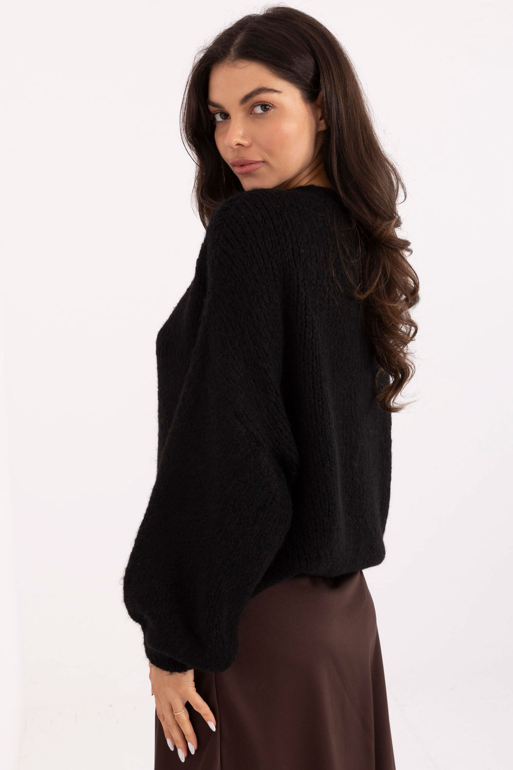 Sweter Damski Model MI-SW-1610.18 Black - Italy Moda221581 - Czarny - obrazek 3