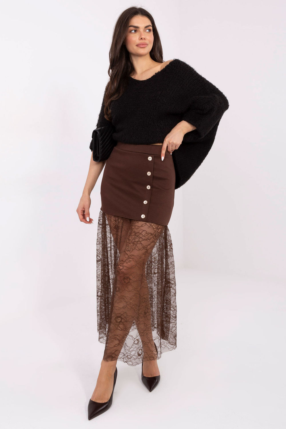 Spódnica Model MI-SD-3292.09P Brown - Italy Moda221591 - Brązowy