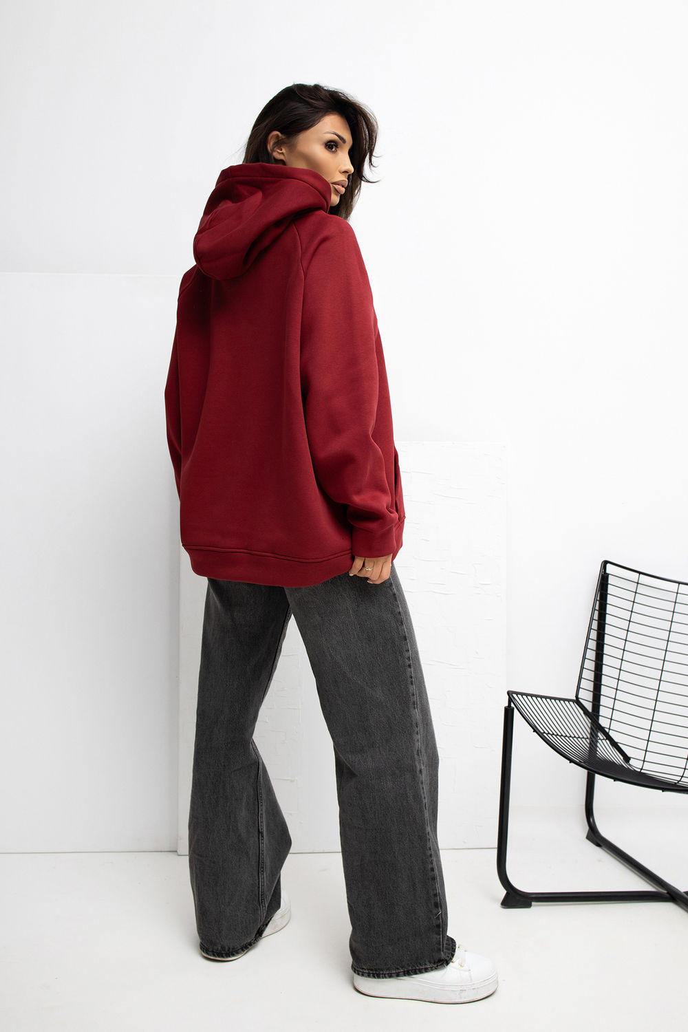 Bluza Damska Model RV-BL-A1034.26 Bordo - Rue Paris221615 - Czerwony - obrazek 3
