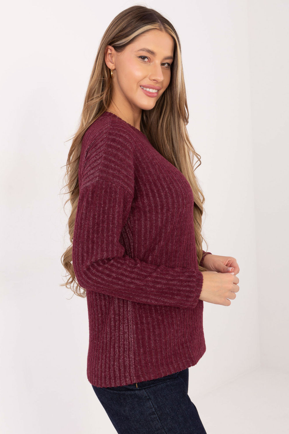 Sweter Damski Model RV-SW-A1026.52 Bordo - Relevance221737 - Czerwony - obrazek 2