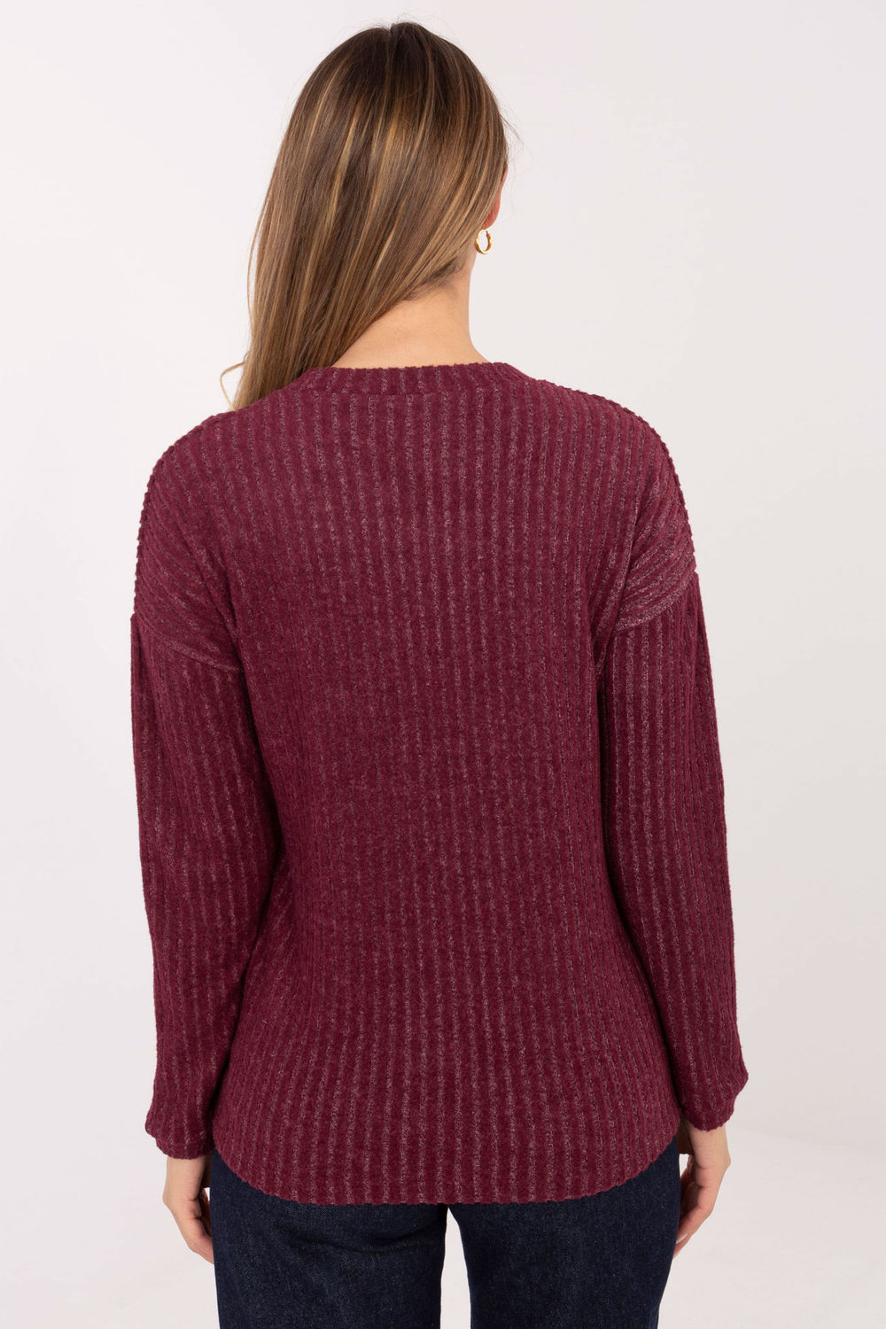 Sweter Damski Model RV-SW-A1026.52 Bordo - Relevance221737 - Czerwony - obrazek 3