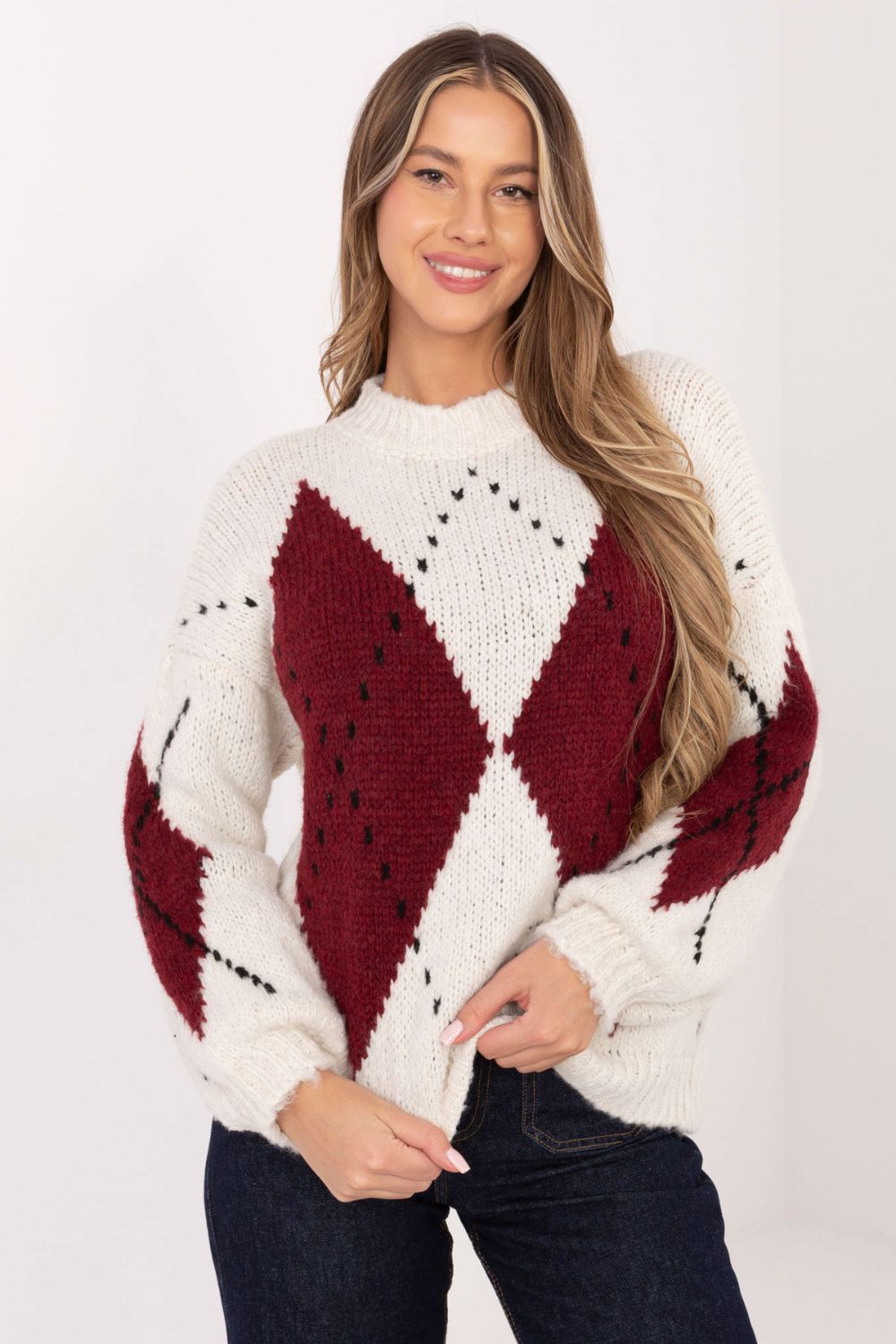 Sweter Damski Model MI-SW-WM295.15 Ecru - Italy Moda221751 - Beżowy - obrazek 4