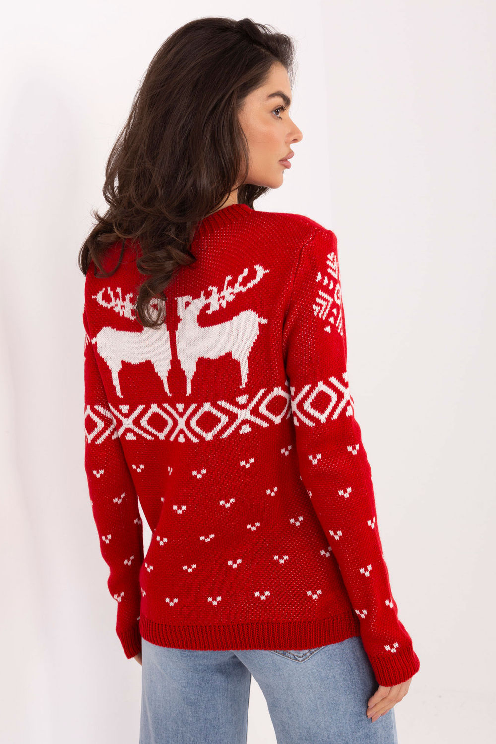 Sweter Damski Model MI-SW-19128.34 Red - Italy Moda221970 - Czerwony - obrazek 3