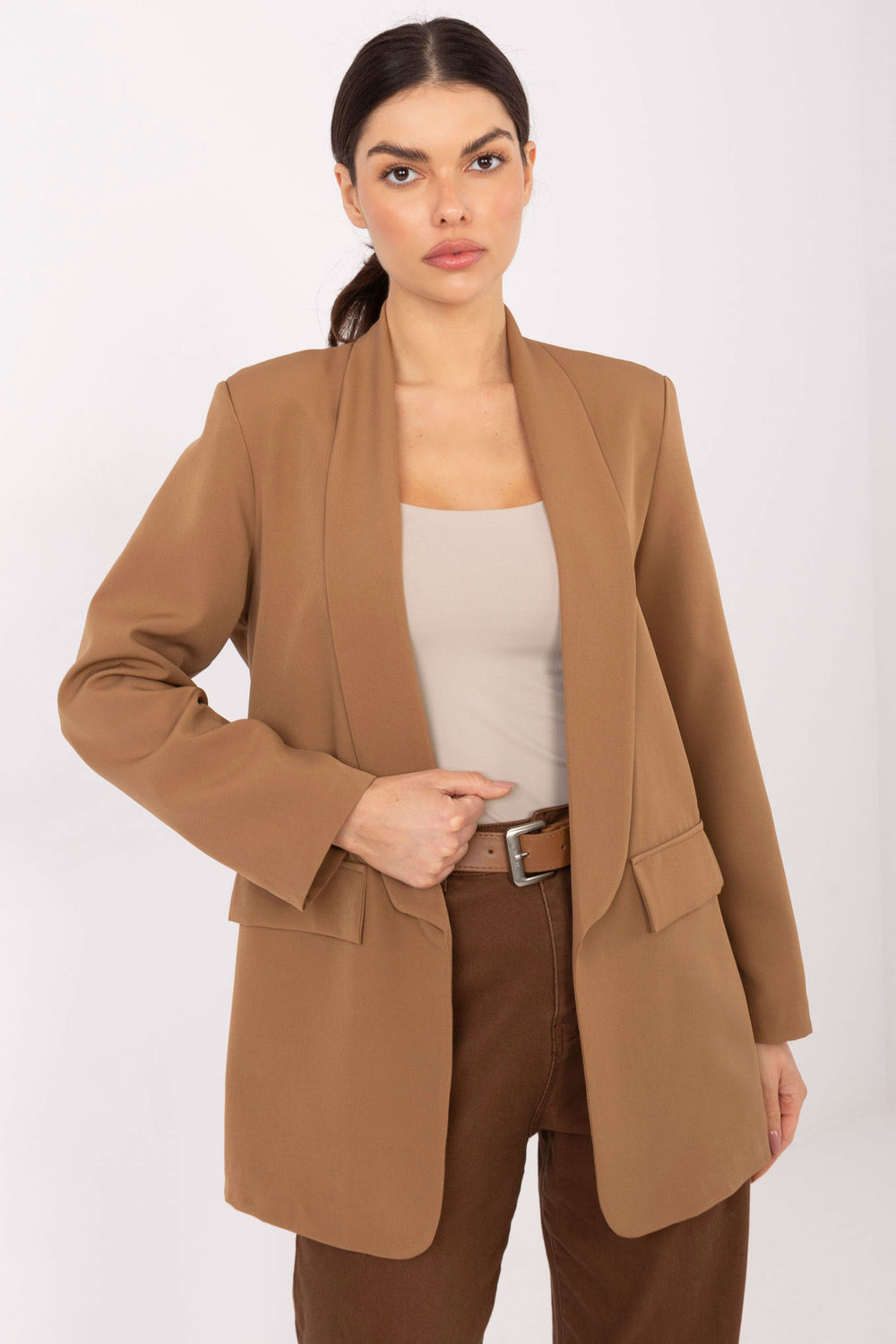 Marynarka Model DHJ-MA-18657-2.09 Camel - Italy Moda221975 - Brązowy