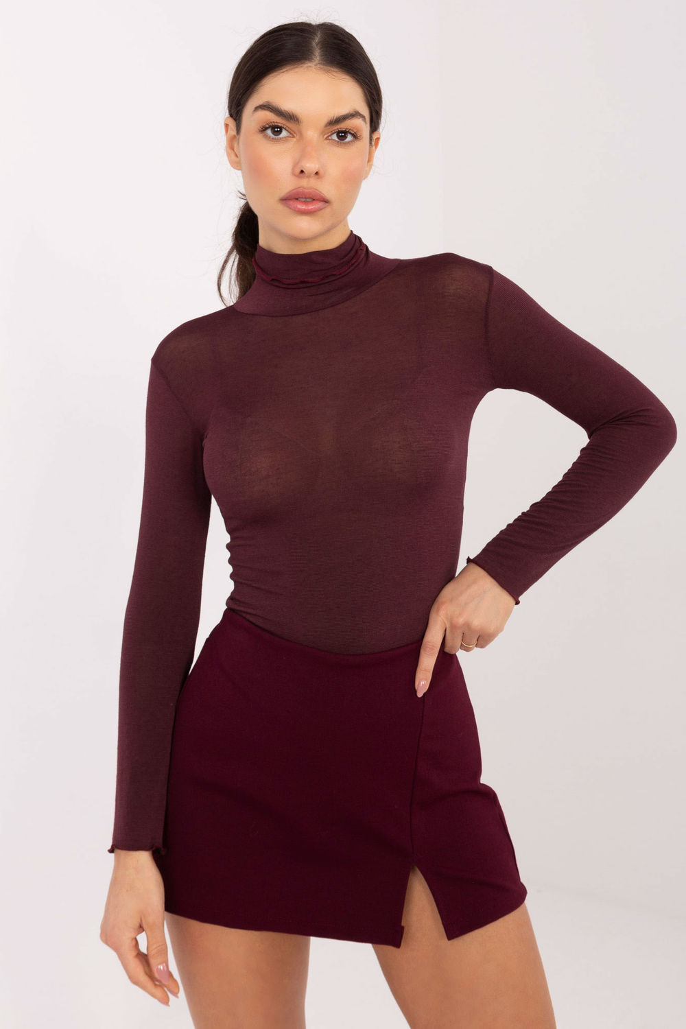 Bluzka Model IT-BZ-21819.09P Bordo - Italy Moda221991 - Czerwony