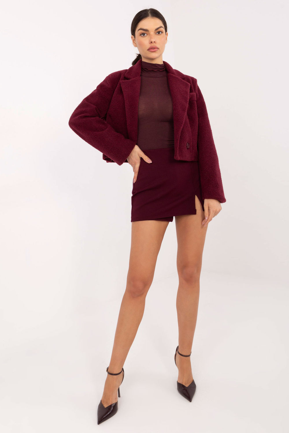 Bluzka Model IT-BZ-21819.09P Bordo - Italy Moda221991 - Czerwony - obrazek 4