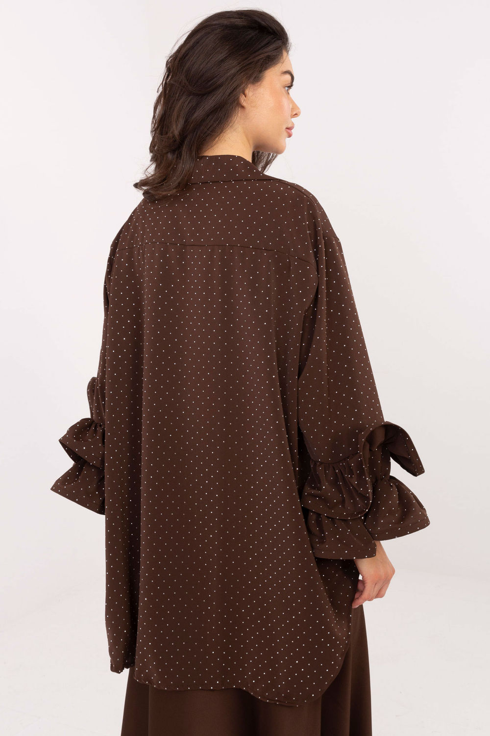 Koszula Damska Model IT-KS-8381-1.64 Brown - Italy Moda222149 - Brązowy - obrazek 3