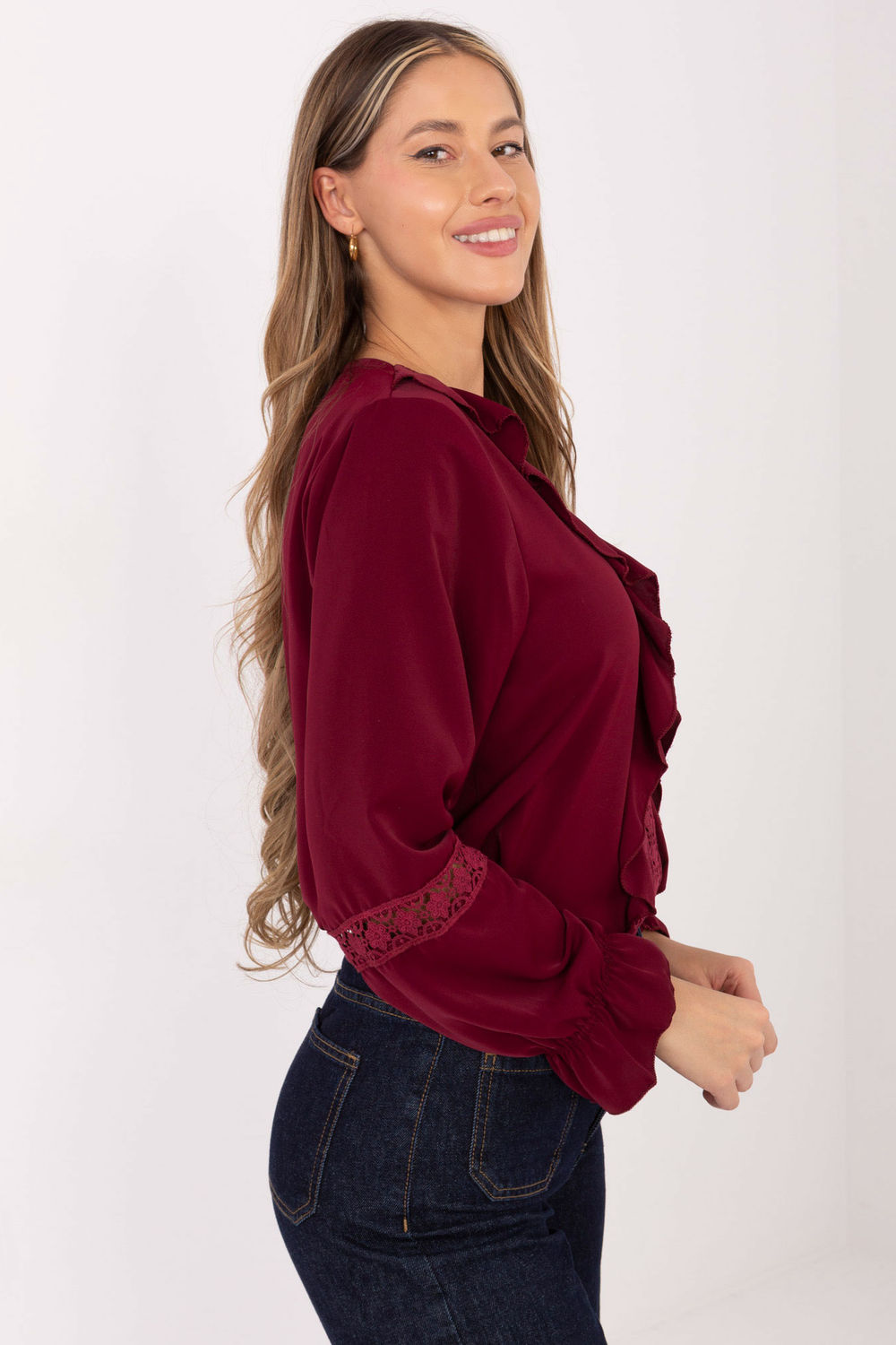 Bluzka Model IT-BZ-8738.24 Bordo - Italy Moda222155 - Czerwony - obrazek 2