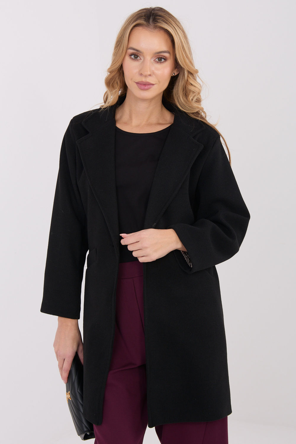 Płaszcz Damski Model IT-PL-20238.23 Black - Italy Moda222159 - Czarny