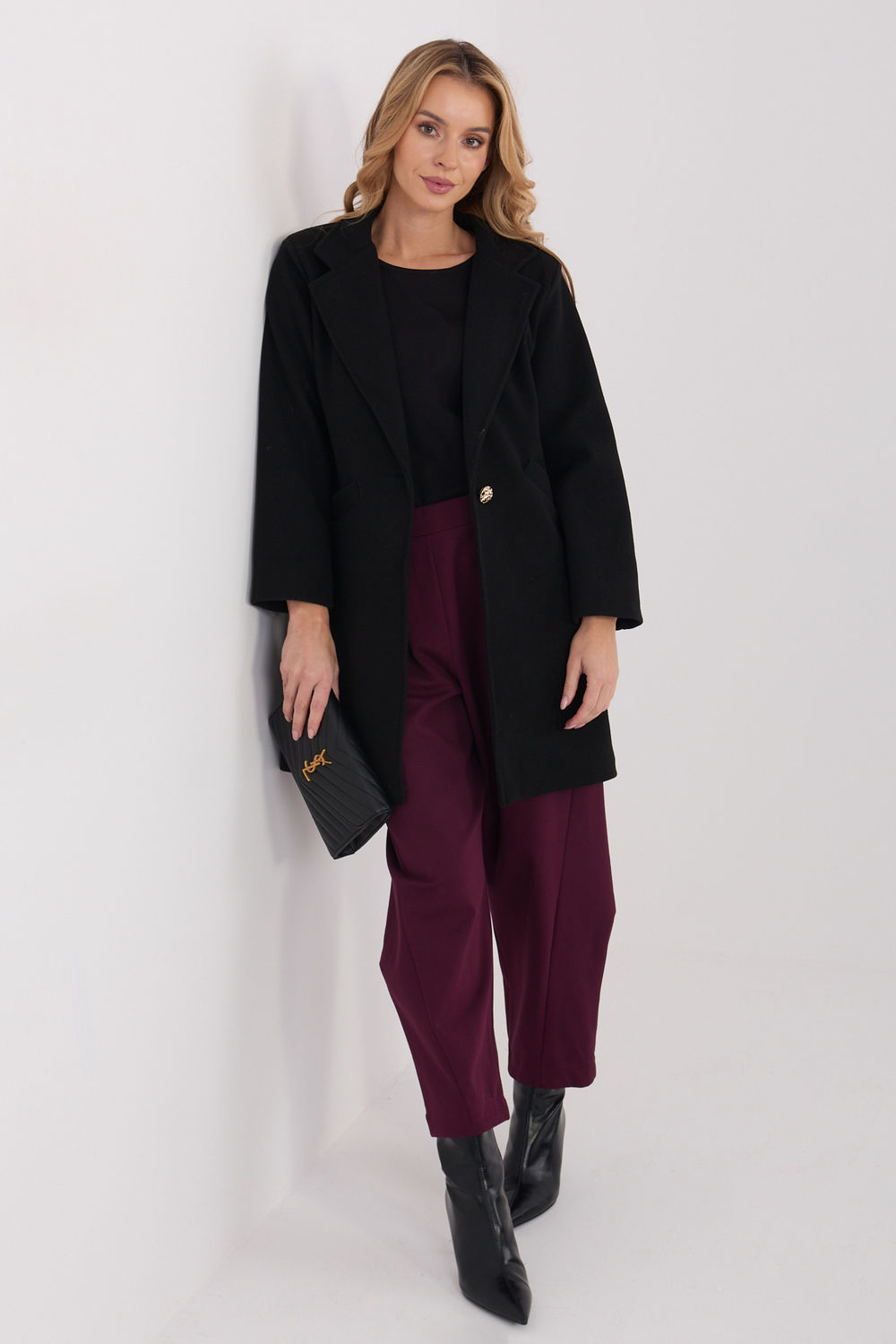 Płaszcz Damski Model IT-PL-20238.23 Black - Italy Moda222159 - Czarny - obrazek 2