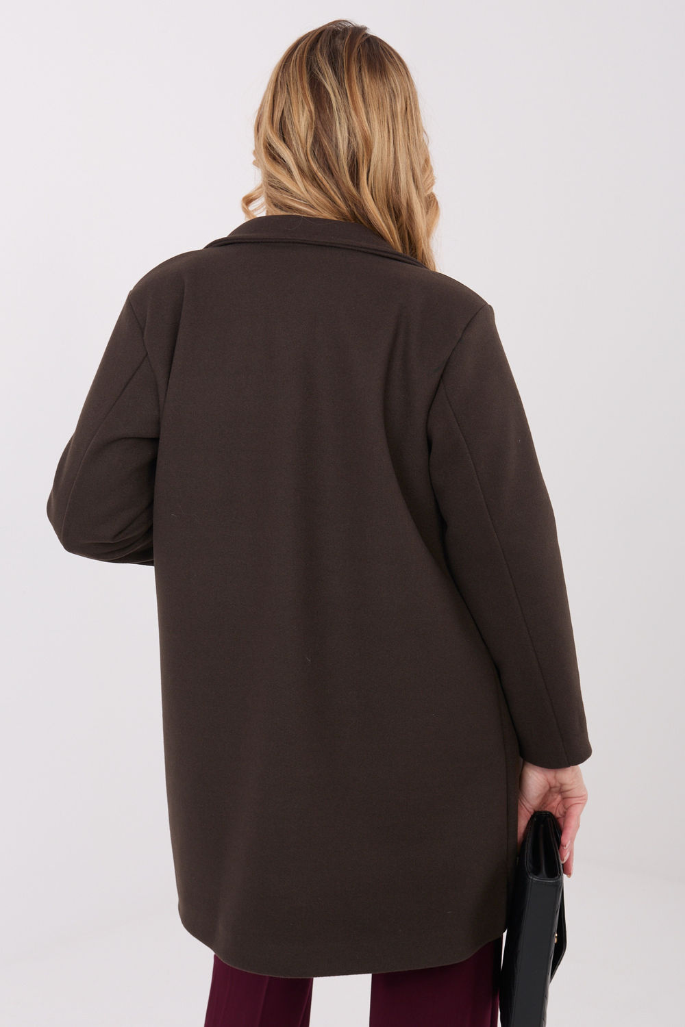 Płaszcz Damski Model IT-PL-20238.23 Dark Brown - Italy Moda222160 - Brązowy - obrazek 3