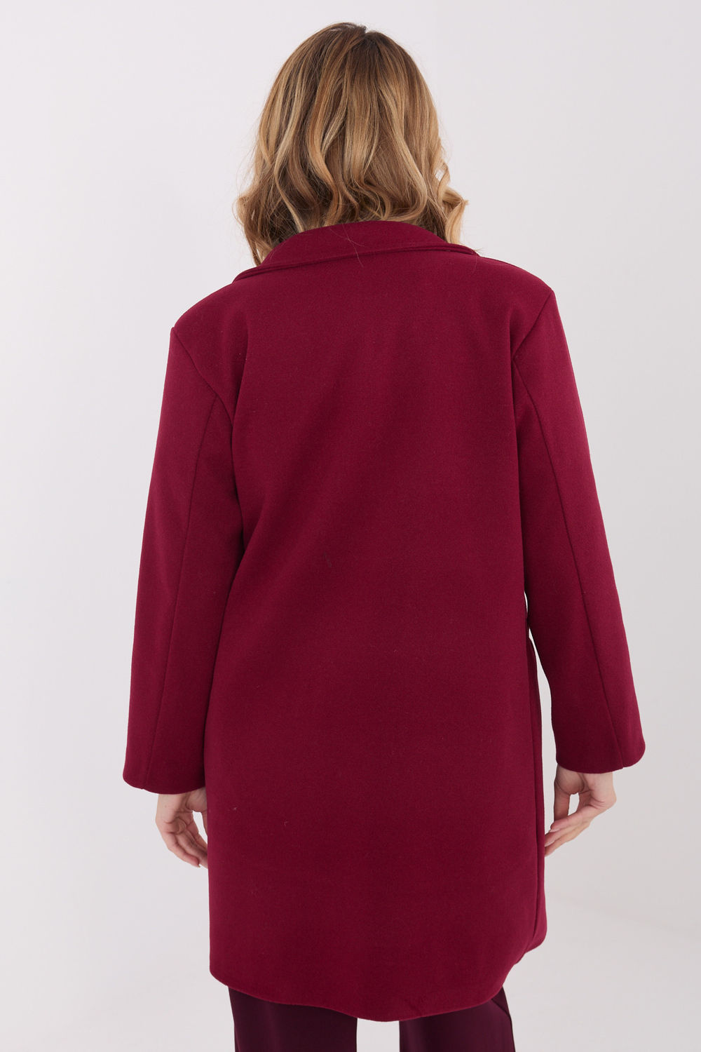 Płaszcz Damski Model IT-PL-20238.23 Bordo - Italy Moda222162 - Czerwony - obrazek 3