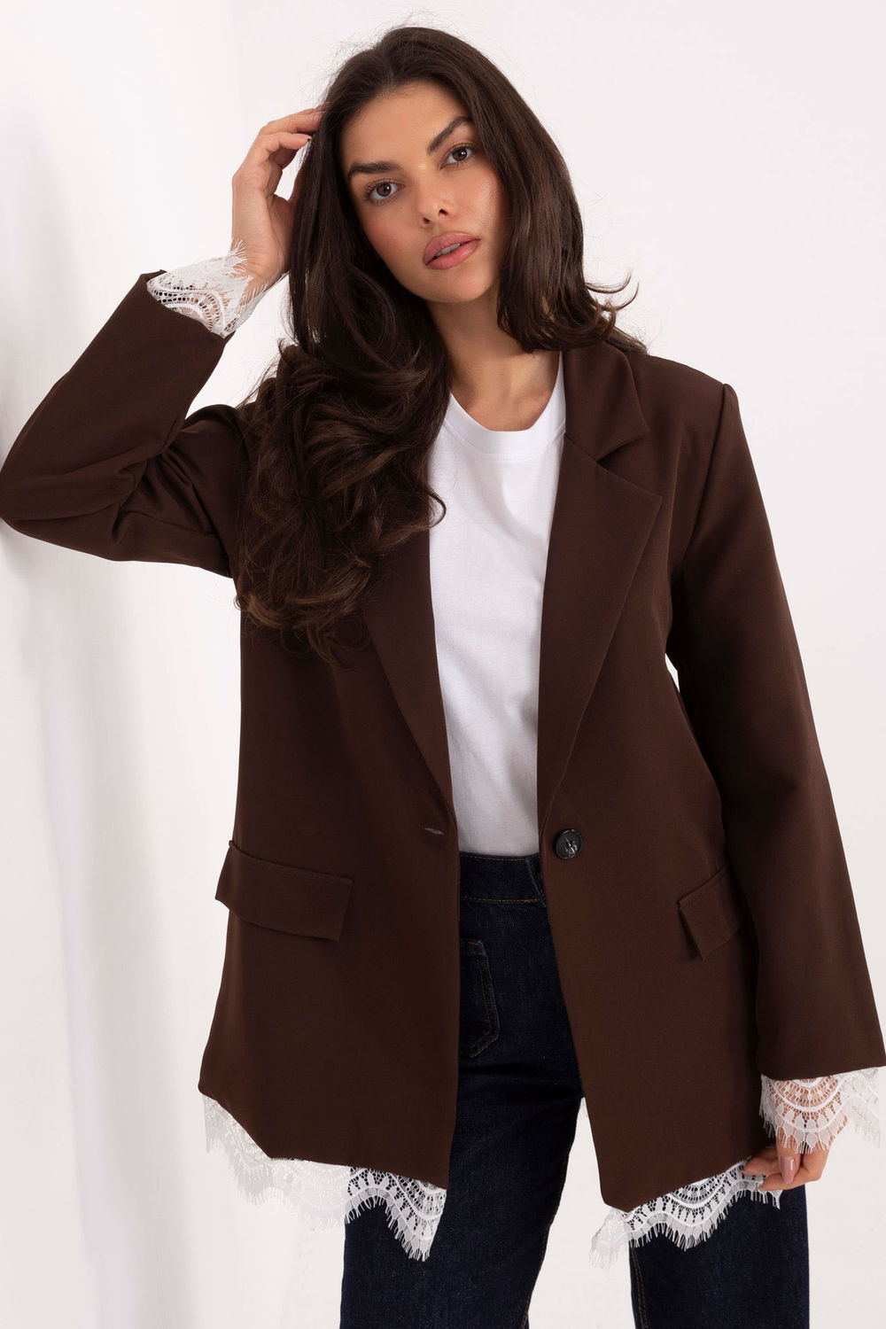 Marynarka Model IT-MA-FL9916.02P Dark Brown - Italy Moda222186 - Brązowy