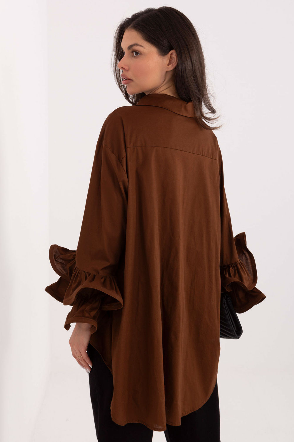 Koszula Damska Model IT-KS-8381.56 Brown - Italy Moda222314 - Brązowy - obrazek 3
