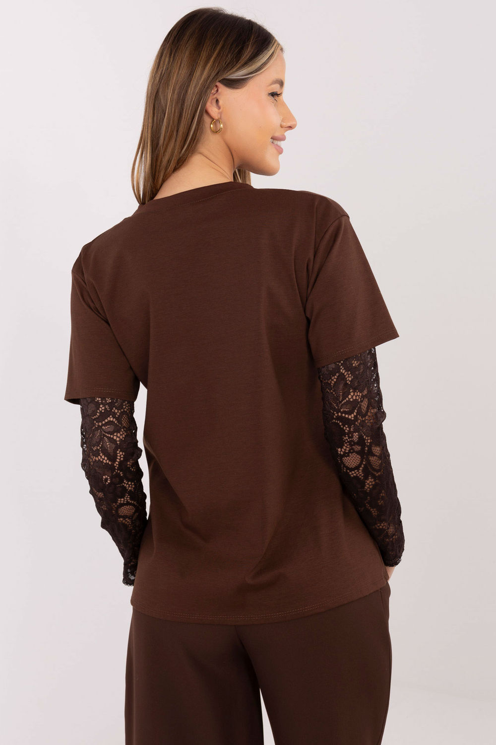 Bluzka Model MI-BZ-4227.61 Brown - Italy Moda222326 - Brązowy - obrazek 3