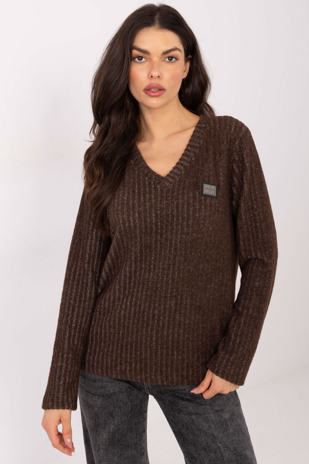 Sweter Damski Model RV-SW-A1025.80 Brown - Relevance222434 - Brązowy