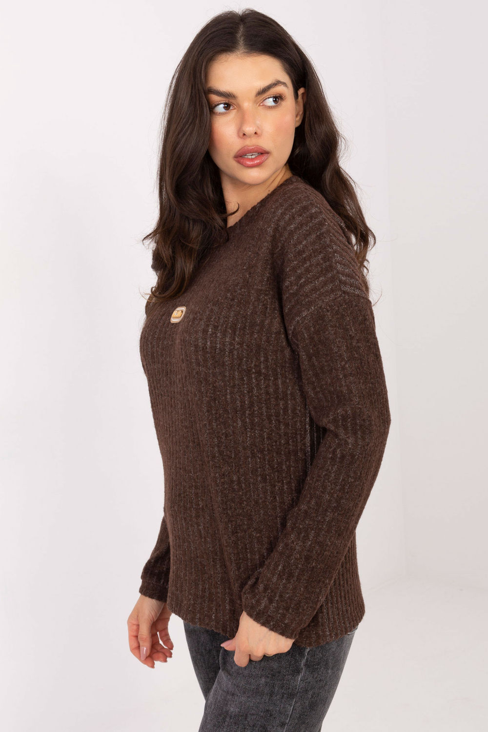 Sweter Damski Model RV-SW-A1026.52 Brown - Relevance222435 - Brązowy - obrazek 2