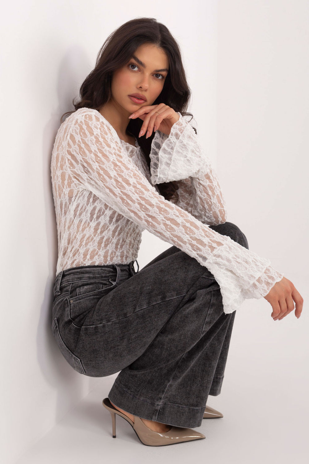 Bluzka Model IT-BZ-9970.97 White - Italy Moda222450 - Biały - obrazek 4