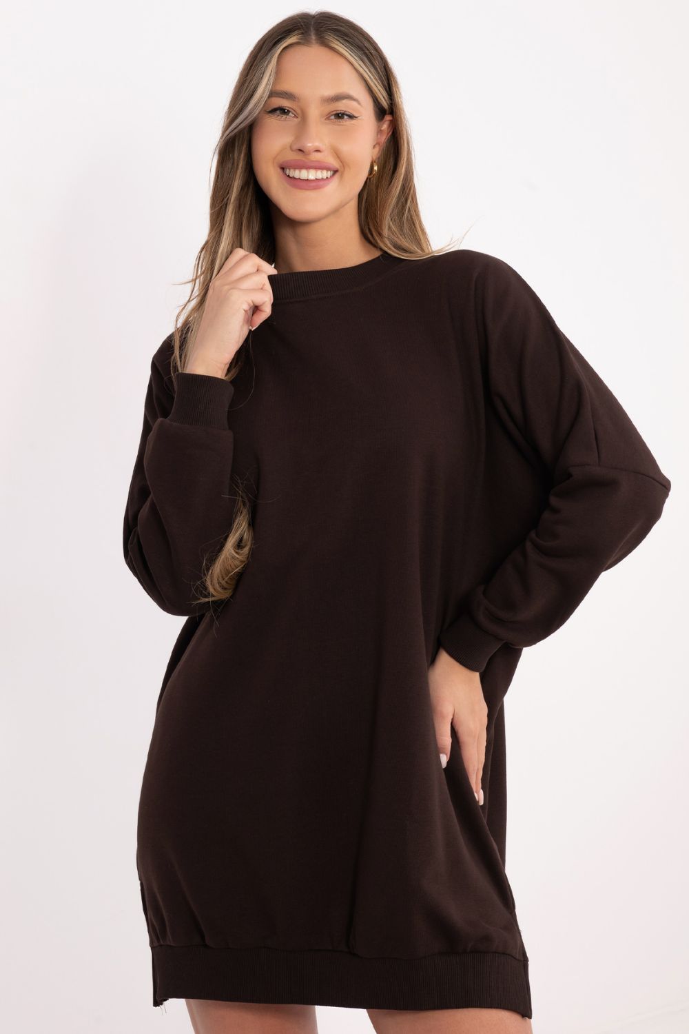 Sukienka Model RV-SK-6019.67 Dark Brown - Relevance222413 - Brązowy - obrazek 4