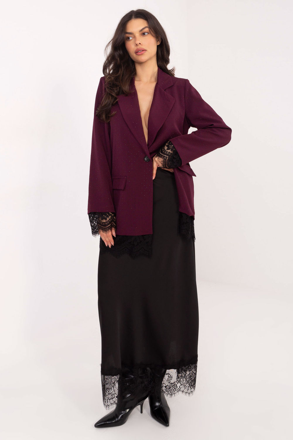 Marynarka Model IT-MA-FL9916-1.07P Dark Red - Italy Moda222586 - Czerwony - obrazek 2
