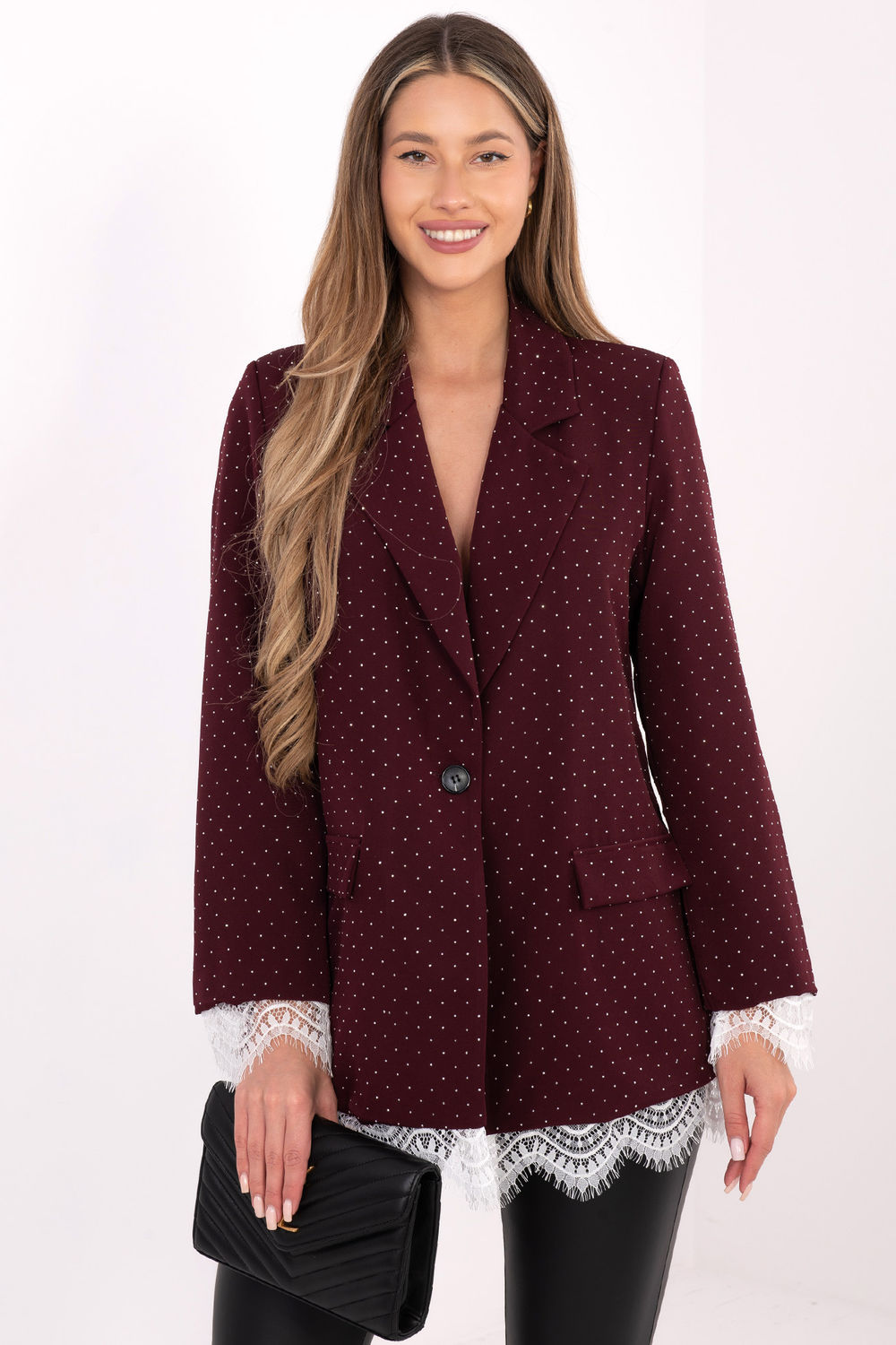Marynarka Model IT-MA-FL9916-2.12P Bordo - Italy Moda222587 - Czerwony