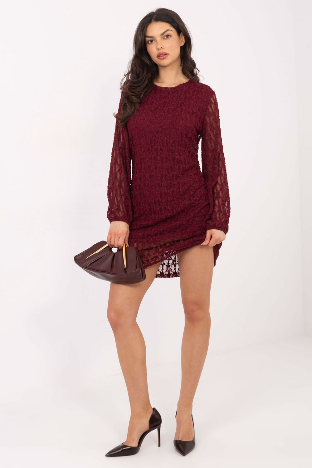 Sukienka Model IT-SK-9975.99 Bordo - Italy Moda222592 - Czerwony