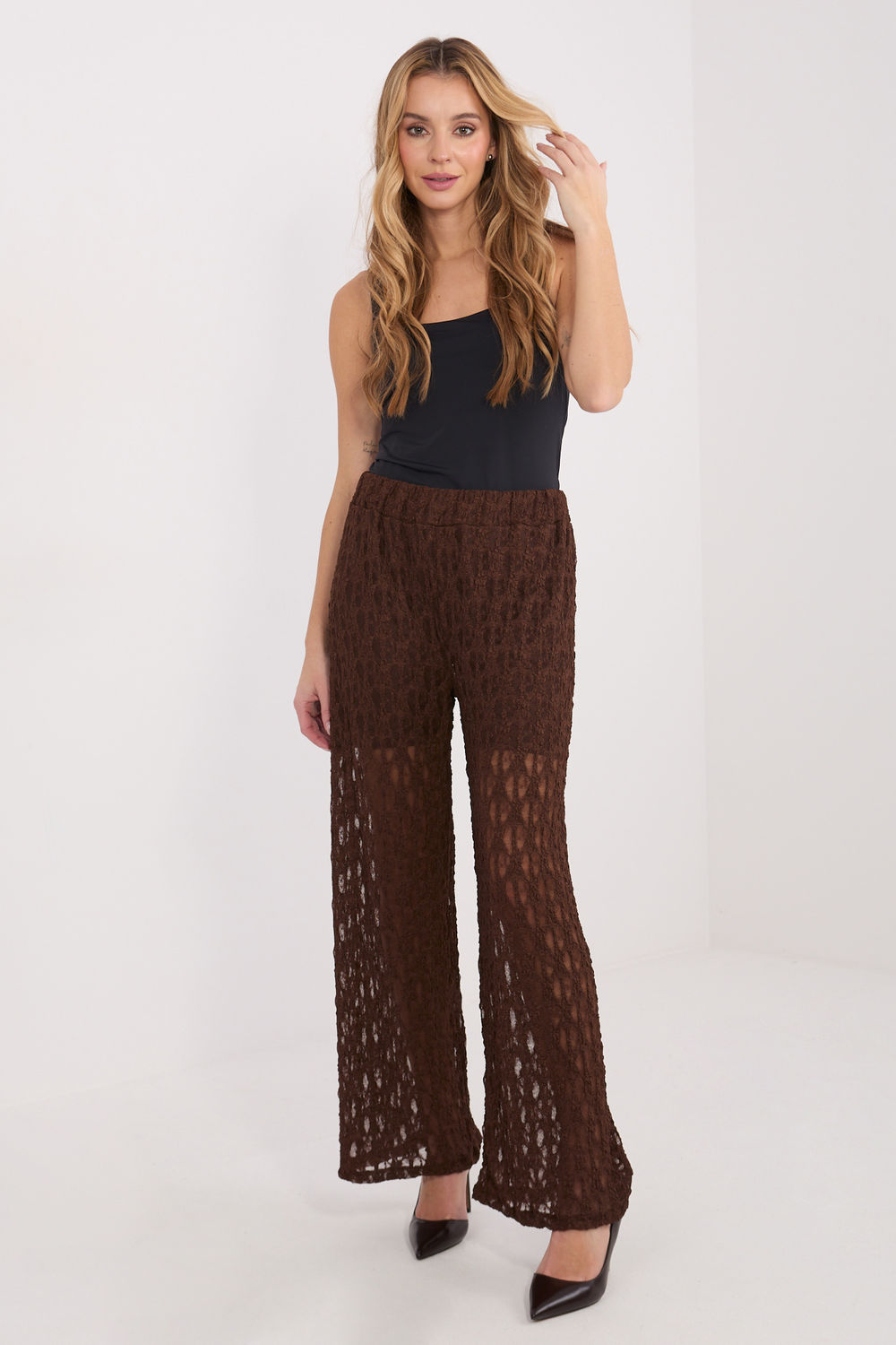 Spodnie Damskie Model IT-SP-9965.77 Brown - Italy Moda222596 - Brązowy
