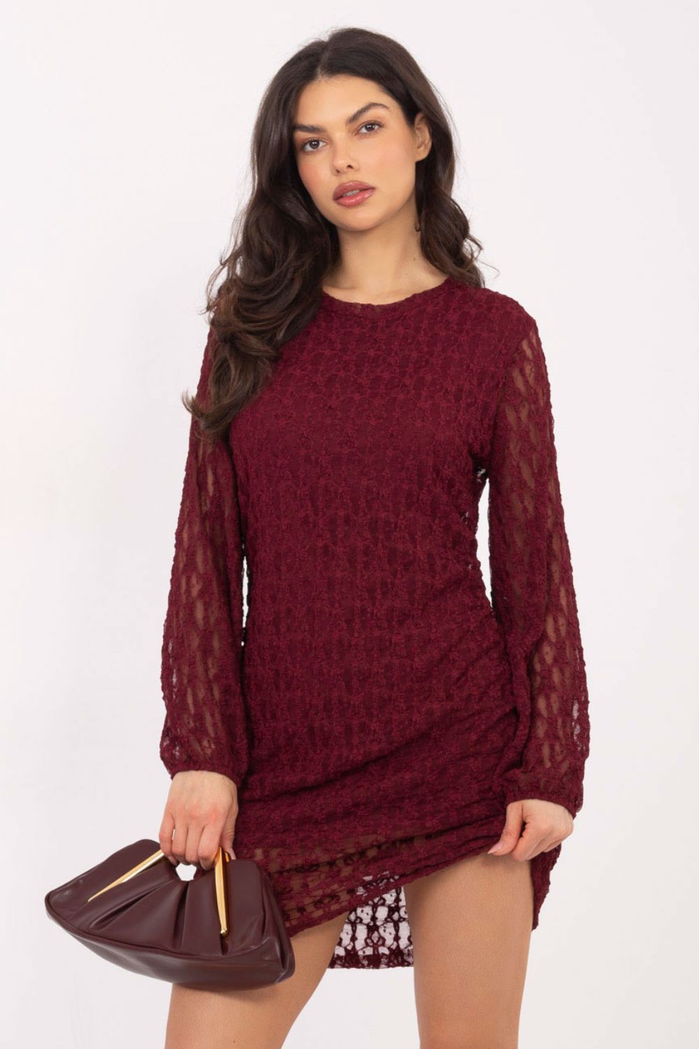 Sukienka Model IT-SK-9975.99 Bordo - Italy Moda222592 - Czerwony - obrazek 4