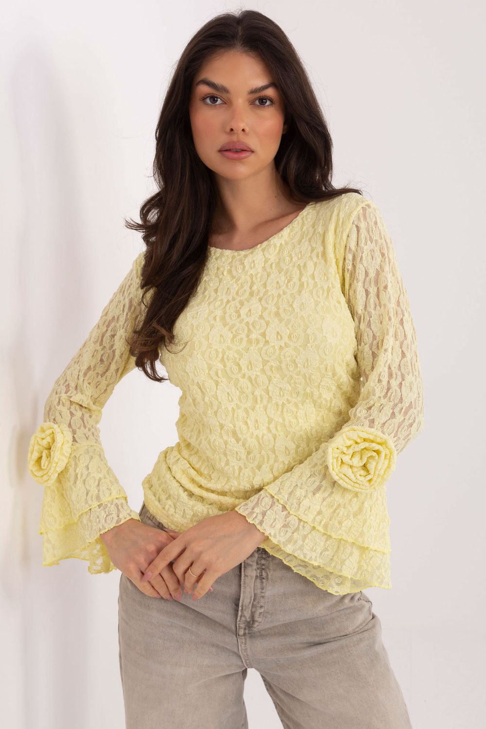 Bluzka Model IT-BZ-22122.85 Light Yellow - Italy Moda222737 - Żółty