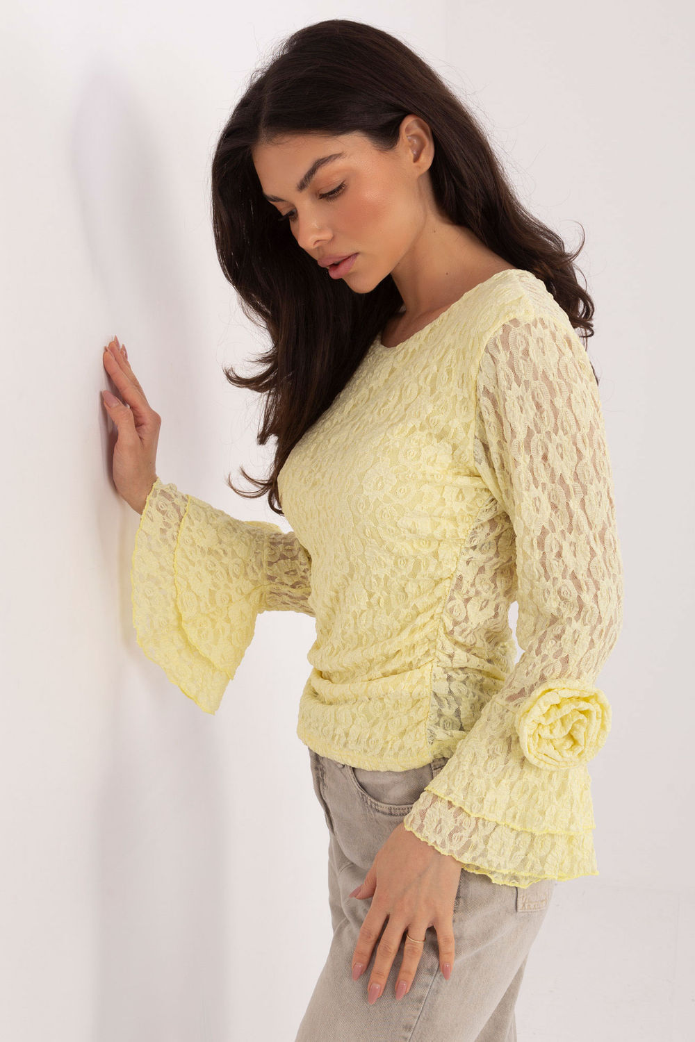 Bluzka Model IT-BZ-22122.85 Light Yellow - Italy Moda222737 - Żółty - obrazek 2
