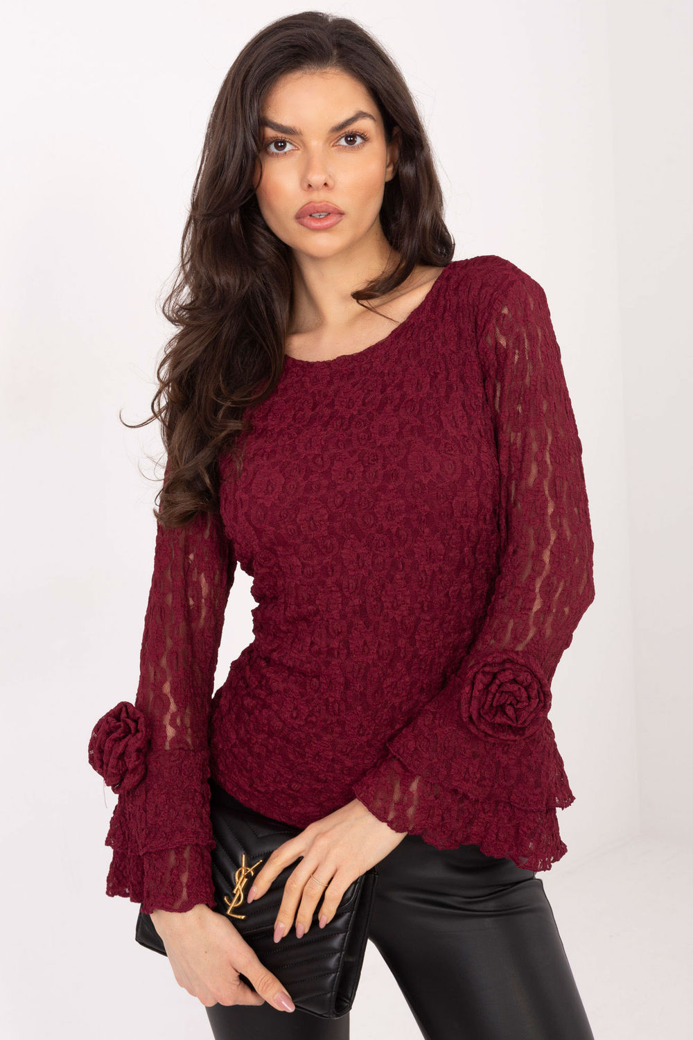 Bluzka Model IT-BZ-22122.85 Bordo - Italy Moda222740 - Czerwony