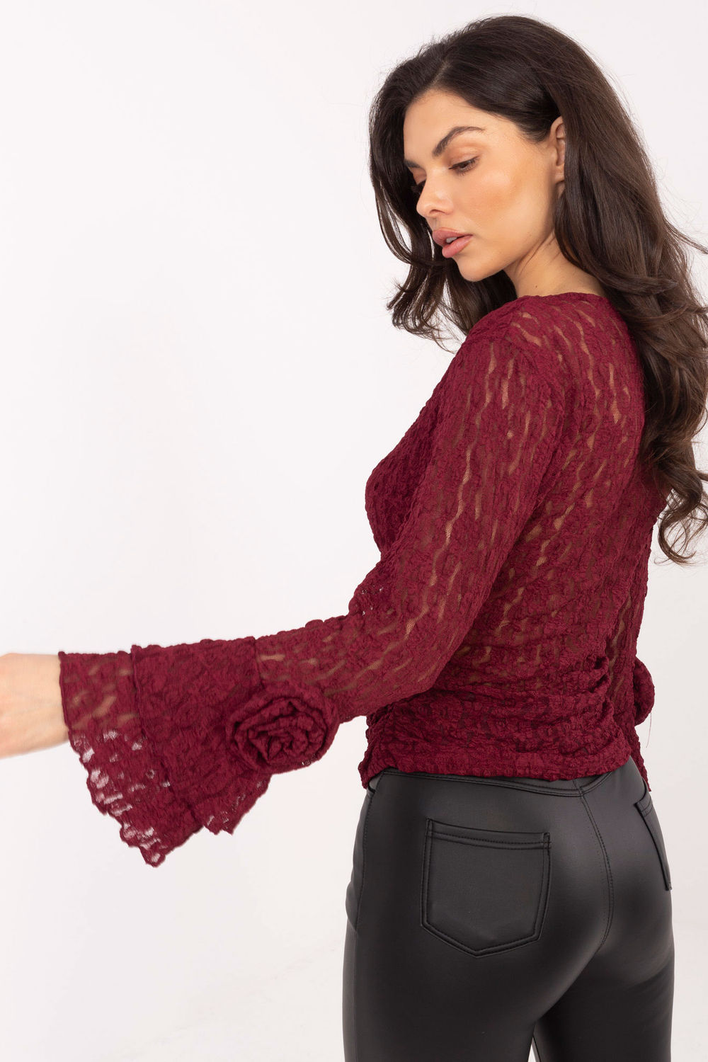 Bluzka Model IT-BZ-22122.85 Bordo - Italy Moda222740 - Czerwony - obrazek 3