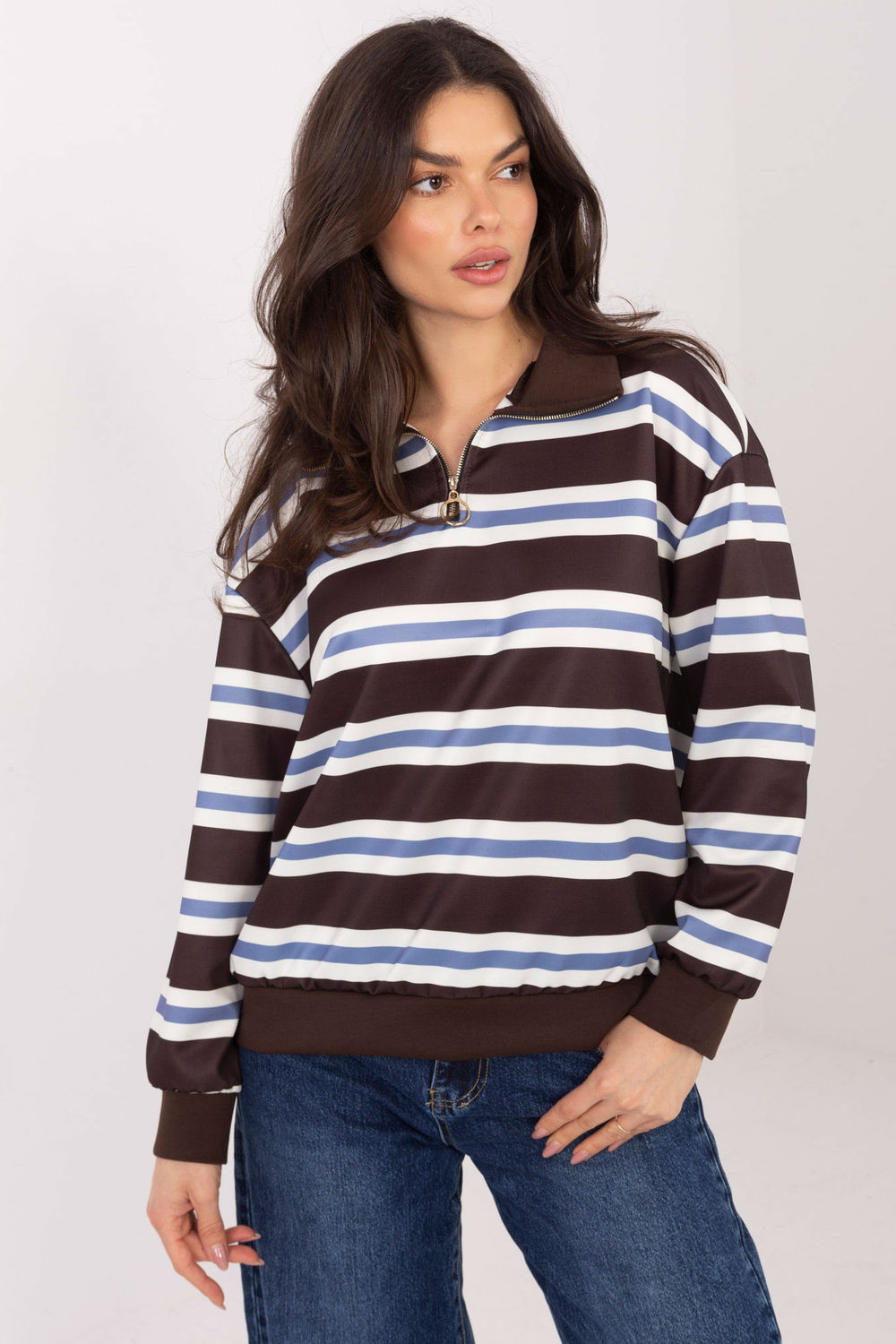Bluza Damska Model IT-BZ-9981-1.08 Dark Brown - Italy Moda222746 - Brązowy