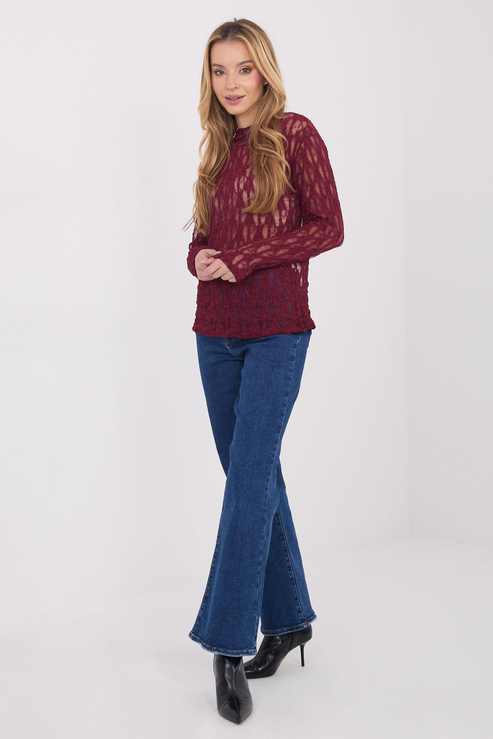 Bluzka Model IT-BZ-9962.98 Bordo - Italy Moda222757 - Czerwony - obrazek 2