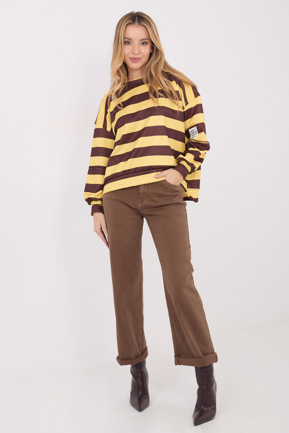 Bluza Damska Model IT-BL-9780.26 Brown - Italy Moda222762 - Brązowy - obrazek 2