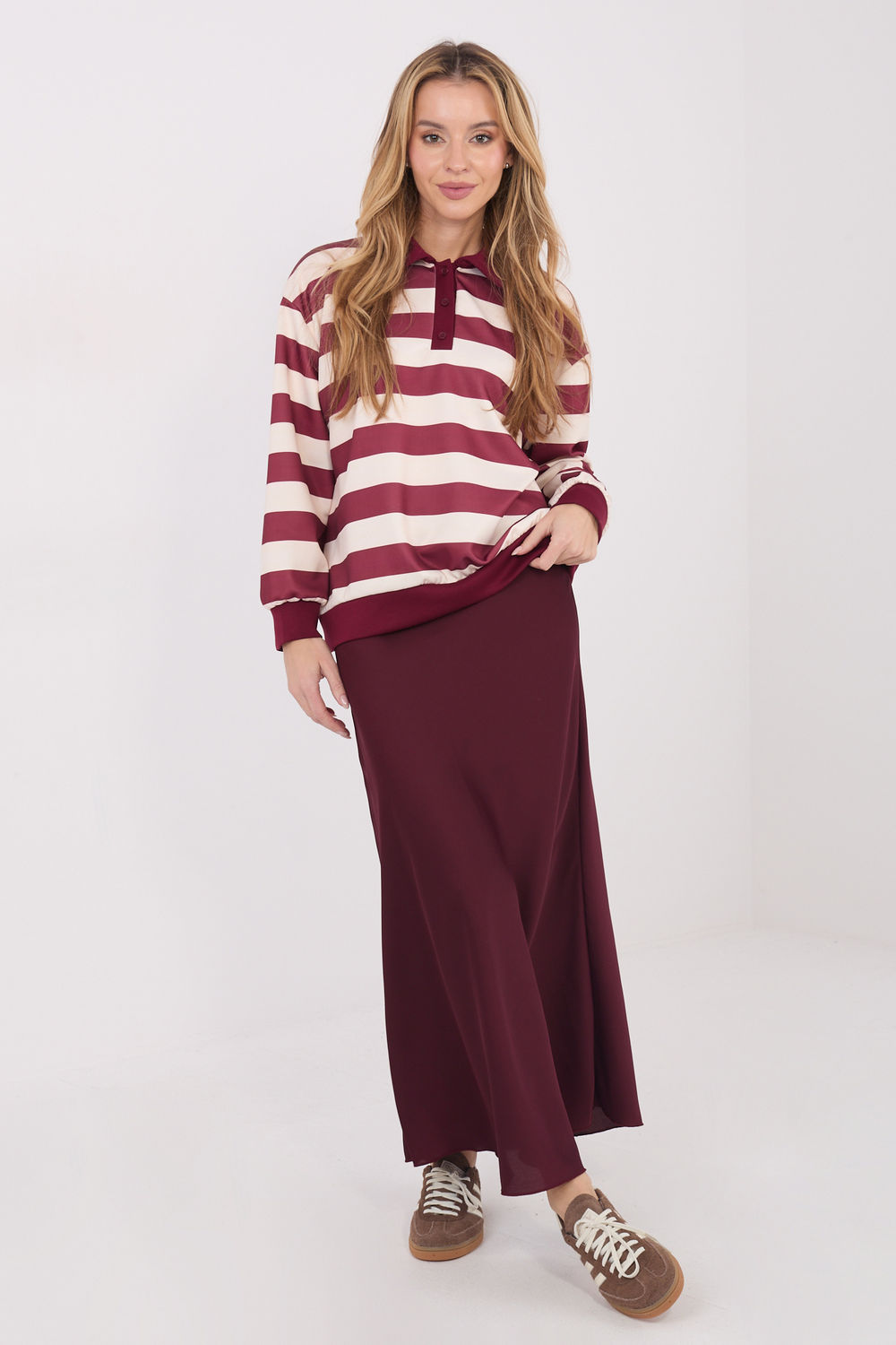 Bluza Damska Model IT-BZ-9980.16 Bordo - Italy Moda222771 - Czerwony