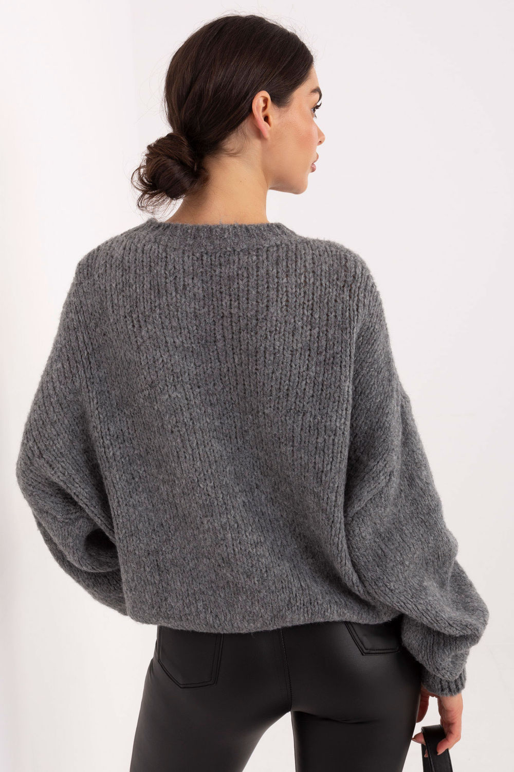Sweter Damski Model MI-SW-1909.68 Dark Grey - Italy Moda222782 - Szary - obrazek 3