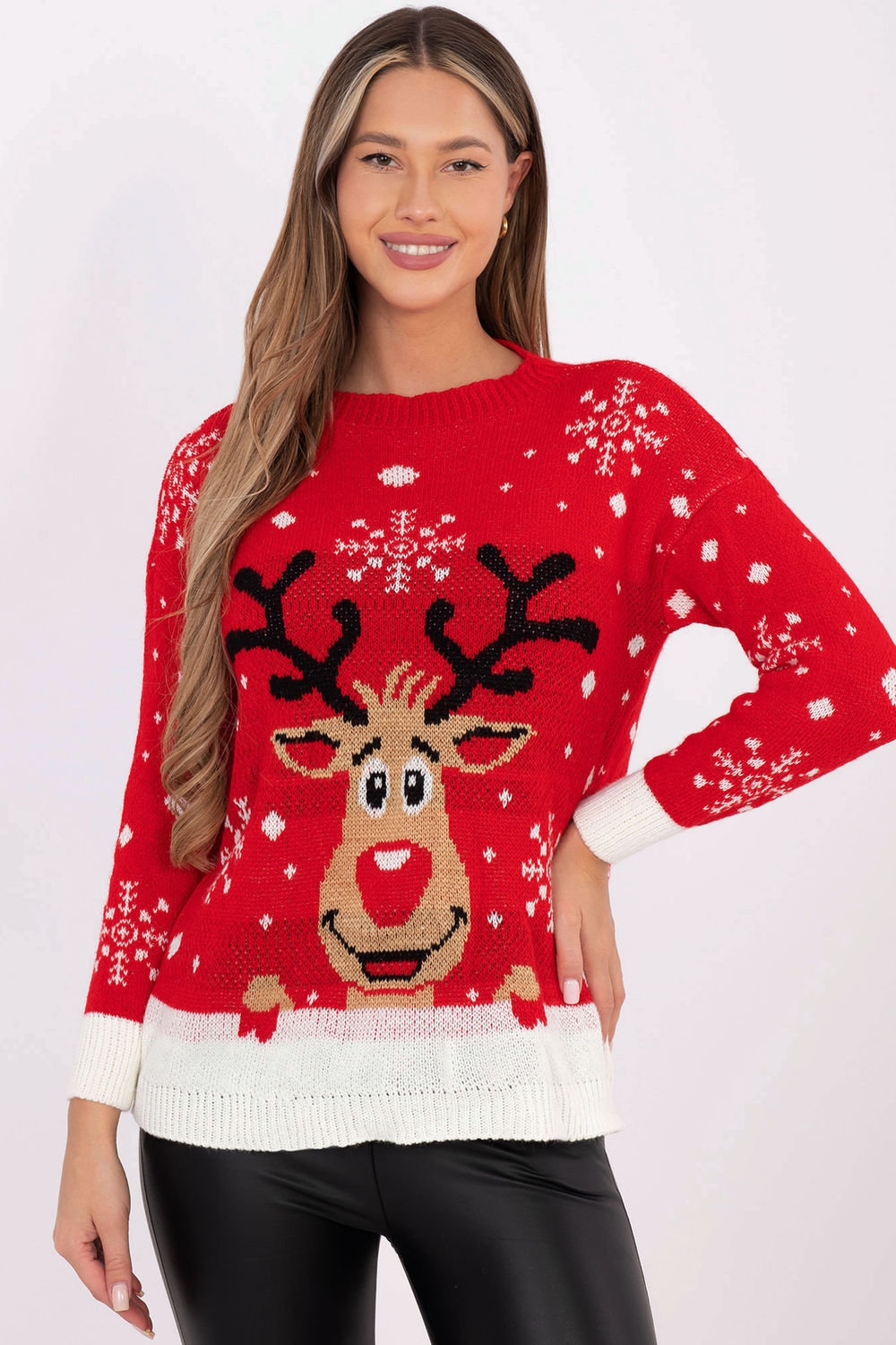 Sweter Damski Model MI-SW-0212.89 Red - Italy Moda222784 - Czerwony