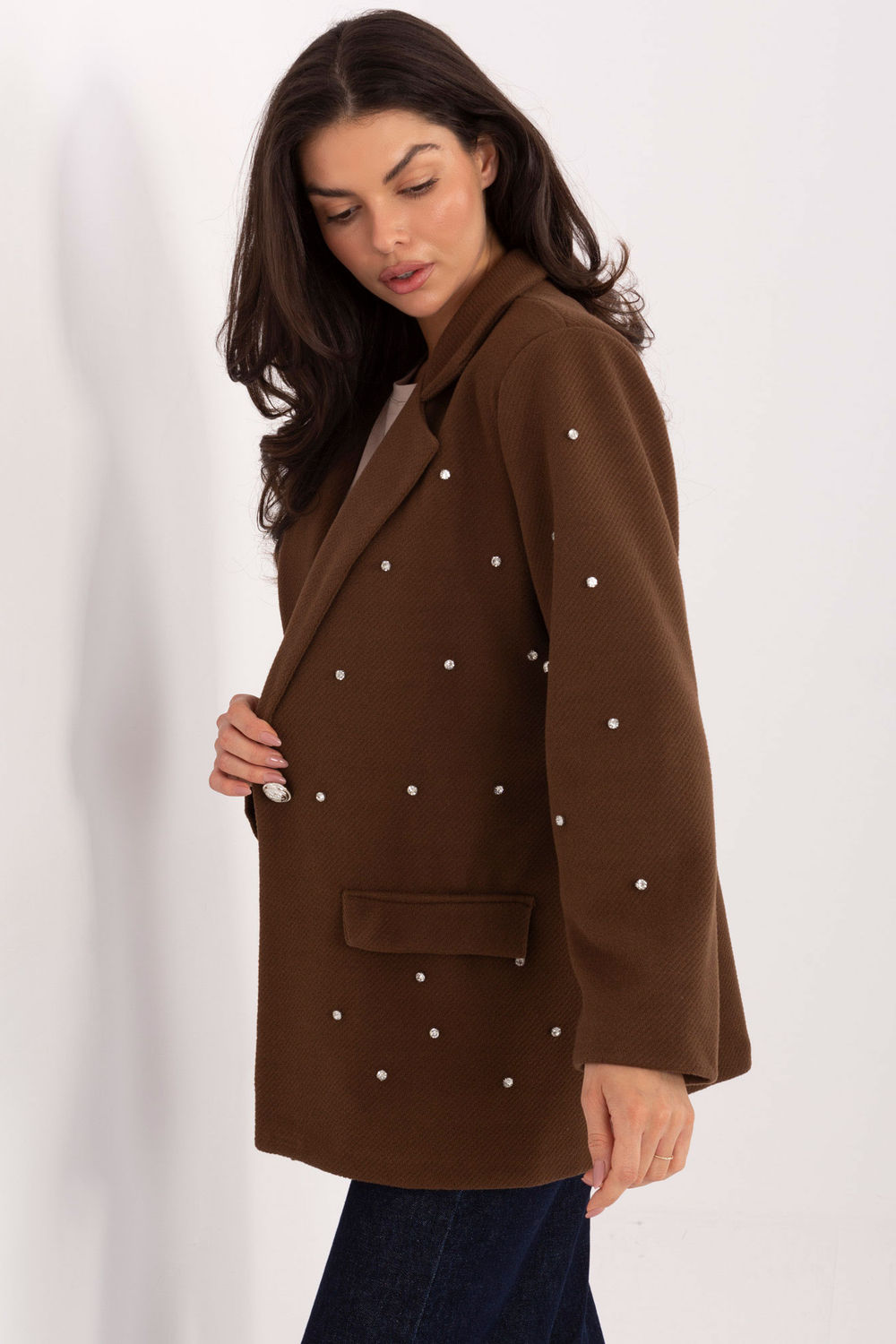 Marynarka Model IT-MA-18365.97 Brown - Italy Moda222789 - Brązowy - obrazek 4