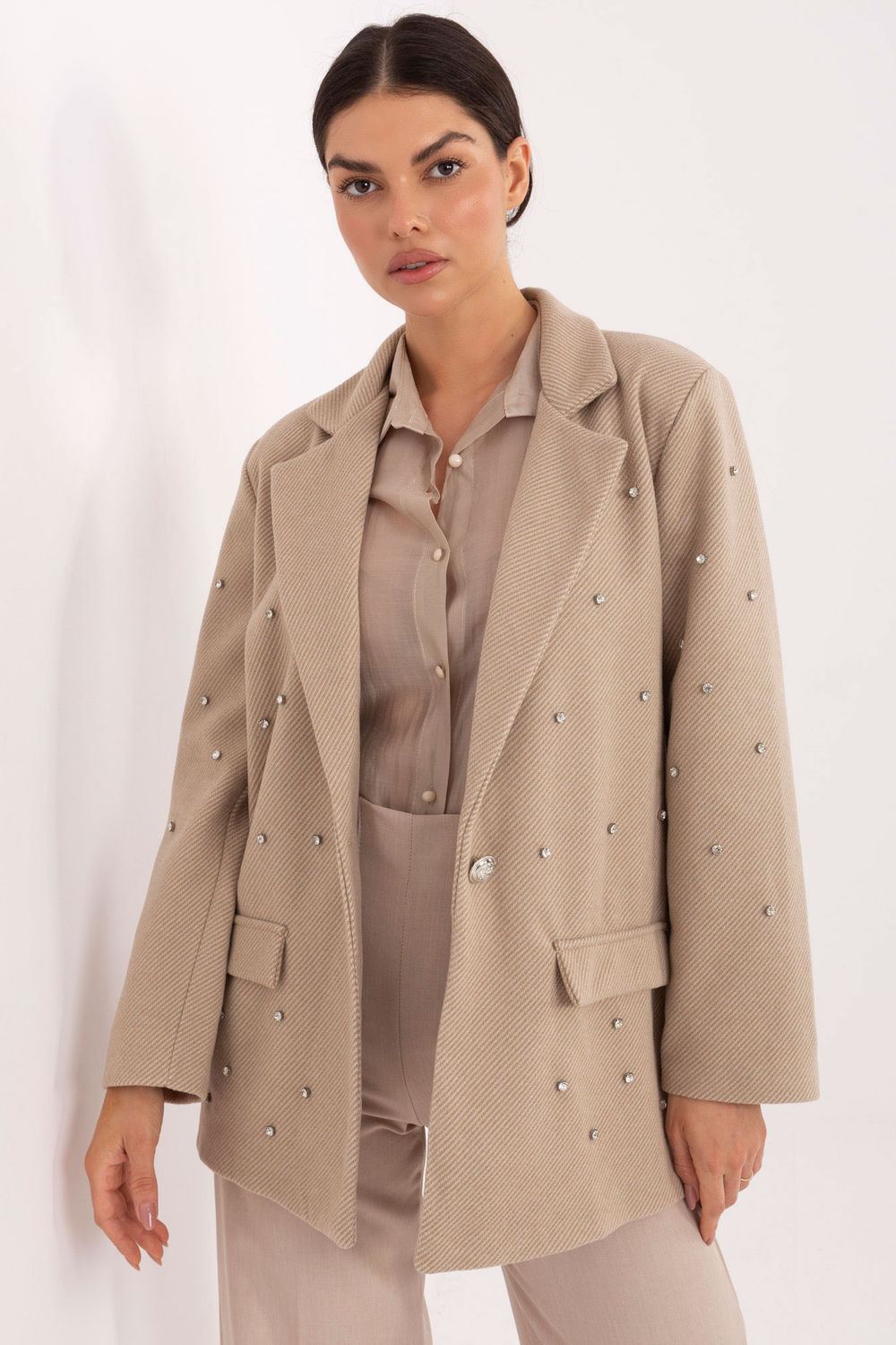 Marynarka Model IT-MA-18365.97 Beige - Italy Moda222790 - Beżowy